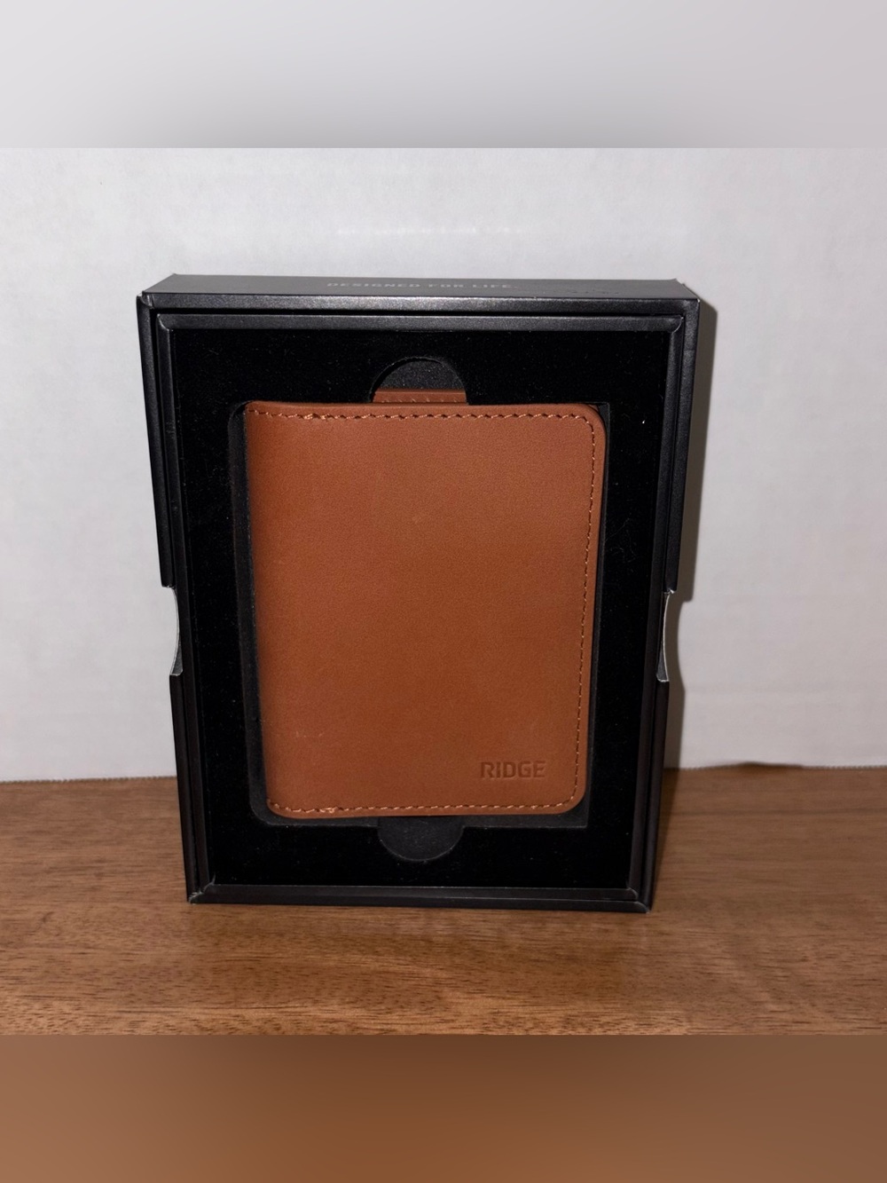 Ridge Bifold Brown Leather Wallet RFID Protection NEW